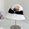 Sombrero de Pescador Infantil de Verano con Protección Solar de Paja, Sombrero de Cubeta con Cinta de Hilo Plisado, Sombrero para el Sol de Moda