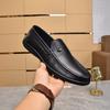 Sapatos Doug Masculinos Realmente Versáteis Tendência Casual Britânica Sapatos de Couro Outono Primeira Camada Couro Bovino Respirável Slip-on Sapatos Preguiçosos