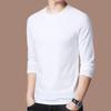 Camiseta de manga comprida masculina gola redonda primavera e outono estudante camiseta roupas de cima moda coreana roupa interior masculina outono e inverno camisa de fundo homens