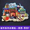 Imanes para refrigerador de Xi'an, recuerdos turísticos escénicos de la ciudad de Shaanxi, imanes magnéticos de madera para refrigerador Wen Chuang, venta al por mayor