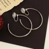2025 nuevo arete grande de plata de 5 cm sin perforación aretes plato de incienso de mosquito clip para oreja aro grande aretes para cara cuadrada redonda