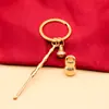 Latón Atrae Fortuna Tai Chi Bagua Calabaza Pequeña Llavero Silbato Ábaco Campana Llavero de Calabaza Colgante de Coche Venta al por Mayor