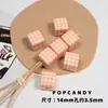 Grande Promoção Corrente de Pulseira para Celular Quadrada com Contas Brincos Pingente Joias Feito à Mão Material DIY Contas Soltas Contas Estampadas Xadrez
