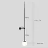 Lámpara de pared lineal estilo danés, pared de fondo de sala de estar nórdica, pasillo de escalera, lámpara de noche de dormitorio, hierro montado en pared LED de vidrio