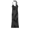 Vestido de moda elegante de estilo europeo y americano transfronterizo 2026, para ir al trabajo, ajustado, ceñido a la cintura, con lunares, cuello halter