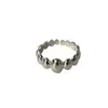 Anillo Geométrico Ovalado de Plata de Ley S925 Sin Piedras para Mujer Ins Diseño de Nicho de Alta Gama Anillo para Dedo Índice Abierto con Perlas
