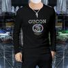 Moda europea para hombre manga larga cuello redondo intarsia artesanal múltiple tiburón para hombre otoño e invierno nuevo lujo ligero combinable cálido