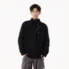 Tejido de punto con diseño de botones y cuello medio alto para hombre y mujer, Suéter casual de nicho de marca moderna Cleanfit para primavera, otoño e invierno