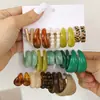 Joias de Moda Europeias e Americanas Transfronteiriças, Conjunto de Brincos C-Shaped de Resina Multicor Estiloso e Único para Mulheres, Mais Vendido no Aliexpress