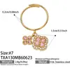 Conjunto de Brincos, Anel, Pulseira e Colar Mili Ins Fashion Flor de Quatro Folhas Cravejado com Strass Super Brilhantes em Aço Inoxidável Banhado a Ouro 18K