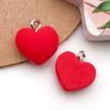 10 Colores 13*14mm Accesorios de Resina DIY Encanto Colgante de Corazón Color Caramelo Lindo Colgante para Equipaje Pulsera Pendientes