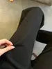 Moda Femenina Nueva Primavera Pantalones Rectos Ajustados de Lana de Cintura Alta Patrón de Espiga Petite Versátiles Casuales