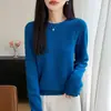 Suéter de Lana Suave y Sencillo para Mujer Tejido de Punto Holgado Capa Base 2026 Otoño/Invierno Nuevo Cuello Redondo Base de Lana de Punto para Mujer