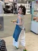 Macacão Jeans Feminino Hua Yu Xun 2026 Verão Novo Estilo Coreano Design de Nicho Estilo Alcinha com Avental Tendência