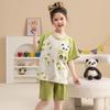 Pijama de Algodón Puro para Niñas, Verano para Niños, Delgado, Manga Corta, Conjunto de Dos Piezas para Bebé, Niñas Grandes, Ropa de Casa para Padres e Hijos