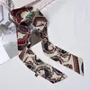Lenço Estilo Coreano Lenço Feminino Estilo Britânico Retrô Lenço Feminino Longo Chique Versátil Lenço Pequeno Fita Decorativa Bolsa