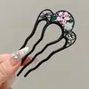 Exquisita y Lujosa Horquilla de Aleación en Forma de U para Fijar y Peinar el Cabello, Horquilla de Perlas y Pedrería para Mujeres