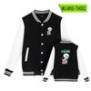 Uniforme de béisbol de manga larga estilo americano de moda para hombre y mujer, chaqueta de estudiante con estampado de guerra de espalda de mantra de nuevo estilo transfronterizo para otoño e invierno