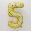 Balões de Número em Formato de Rosca Estilo Americano, Balões de Sorvete, Balões de Doces para Aniversário de Bebê, Decoração de Atmosfera