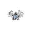 FANTAI estrela Pérola Smiley anel homens e mulheres casal dedo indicador irregular abertura azul Lucky Star anel