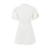 2025 primavera nuevo vestido de mujer estilo europeo y americano cuello mao francés color sólido lazo decorativo hueco en la espalda mujer