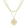 Collar Colgante de Moneda Europea y Americana de Amazon Cadena de Moda Abierta en Capas Tendencia Joyería de Cadena Regalo para Mujeres
