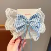 Saia de Renda Infantil Laço para Cabelo Presilha para Cabelo de Estudante para a Parte de Trás da Cabeça Presilha de Princesa para Meninas Ornamento de Cabelo Bonito para Crianças Maiores