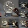 Luz nocturna acrílica 3D transfronteriza venta al por mayor de fábrica regalos creativos para niños notas de escritura borrables tablero de mensajes en blanco