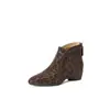 Botines Retro de Animal Print Cortos para Mujer Otoño/Invierno 2026 Tacón Bajo Suela Suave Resistentes al Desgaste Cómodos Felpa Adicional Cálidos Moda