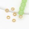 Hilo de oro real de 18K anillo cerrado de conexión acabado doble agujero anillo nariz de cerdo chapado en oro accesorios para collar pulsera DIY B06