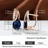 Explosiones de brillo transfronterizo oro champán óvalo azul agua aretes temperamento personalidad simple de mujer aretes de alto sentido