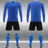 Novo Conjunto de Uniforme de Futebol de Manga Longa para Adultos e Crianças, Uniformes de Treinamento para Competição Esportiva de Futebol