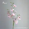 Flor de Orquídea Artificial de 3 Ramas para Decoración del Hogar, Accesorios de Fotografía, Ramo de Mesa para Bodas