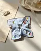 Goma de pelo cuadrada retro francesa para coleta, scrunchie artístico de estilo de hada, bufanda para mujer, accesorios, al por mayor en stock