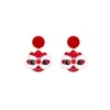 Pendientes de felpa de danza del león de moda para mujer, nuevo estilo 2026, aspecto de alta gama, perfectos para invierno.