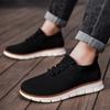 Zapatos Casuales de Encaje Ligeros Transfronterizos para Hombre 2025 Mocasines Transpirables Tejidos Fly Talla Grande para Hombre Mocasines para Hombre Negro