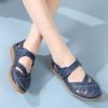 Sandalias Deportivas Cómodas Transpirables de Verano Talla Grande Comercio Exterior Huecas Planas Versátiles Diarias para Mujer con Velcro Calzado para Mujer