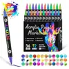 Marcador acrílico transfronterizo color opaco apilable para pintar niños Amazon caliente comercio exterior punta suave acuarela