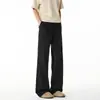 Pantalones Casuales de Retazos Cortados en Diagonal Estilo Americano, Pantalones Casuales de Malla Perforada de Secado Rápido, Pantalones Largos Holgados de Pierna Recta de Pierna Ancha de Tallas Grandes