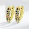Moda Japonesa e Coreana Novos Brincos Design de Cores Misturadas Moda de Nicho de Alto Padrão Brincos de Zircônia Arco-Íris Brincos