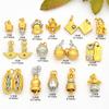 Oro antiguo italiano 8k estrella luna bodhi diamante maza cuentas sueltas espalda nube doble tallado incrustado piedra accesorios colgante