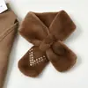 Cachecol Pearl V Estilo Coreano Pele Falsa de Coelho Rex Feminino Outono e Inverno Pele Falsa Cachecol de Pelo Versátil Pelúcia Pequeno Conjunto para Pescoço
