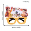Decoraciones de Acción de Gracias Hoja de Arce Pavo Letras Gafas Temporada de Cosecha de Otoño Gafas para Fotos de Fiesta Marcos Regalos para Niños