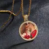 Porta-Retrato Hip-Hop Europeu e Americano Transfronteiriço Marca Tendência Redondo Personalizado Colar Masculino Foto Colar Colar Personalizado