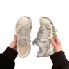 Zapatos Casuales Deportivos Ligeros para Senderismo de Malla Transpirable con Bloques de Color Retro y Suela Gruesa para Mujer 2026 Otoño Nuevo