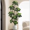 Simulación Planta Verde Pata de Pato Madera Lujo Ligero de Alta Gama Interior Sala de Estar Planta Verde Artificial en Maceta Planta Biónica Adornos Decorativos de Piso