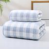 Toalla de baño japonesa de coral polar, simple, a cuadros, absorbente, gruesa y suave, de dos piezas, venta al por mayor