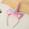 Diadema de unicornio linda de dibujos animados estilo ins diadema arcoíris fantasía accesorios para el cabello creativos para fiesta de estudiantes niños venta al por mayor