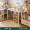 Penteadeira para Quarto de Menina, Mesa de Maquiagem Dois em Um, Novo Modelo 2025, Estilo Creme, Luxo Leve, Sensação de Alta Qualidade, Mesa de Escrita para Casa