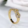 Anillo Trenzado de Lujo Ligero Incrustado con Diamantes para Mujer, Anillo de Dedo Índice de Moda y Versátil, Anillo de Alta Gama en Oro Rosa
